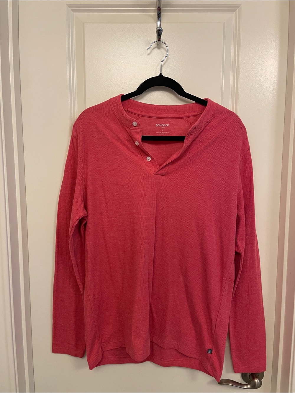 Bonobos Coral Long Sleeve Henley for Men